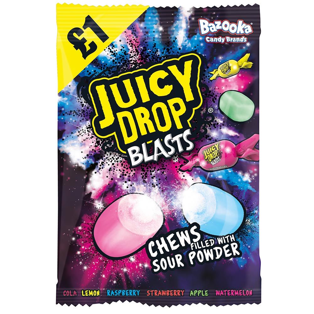 Bazooka Juicy Drop Blasts Candy 120Gm