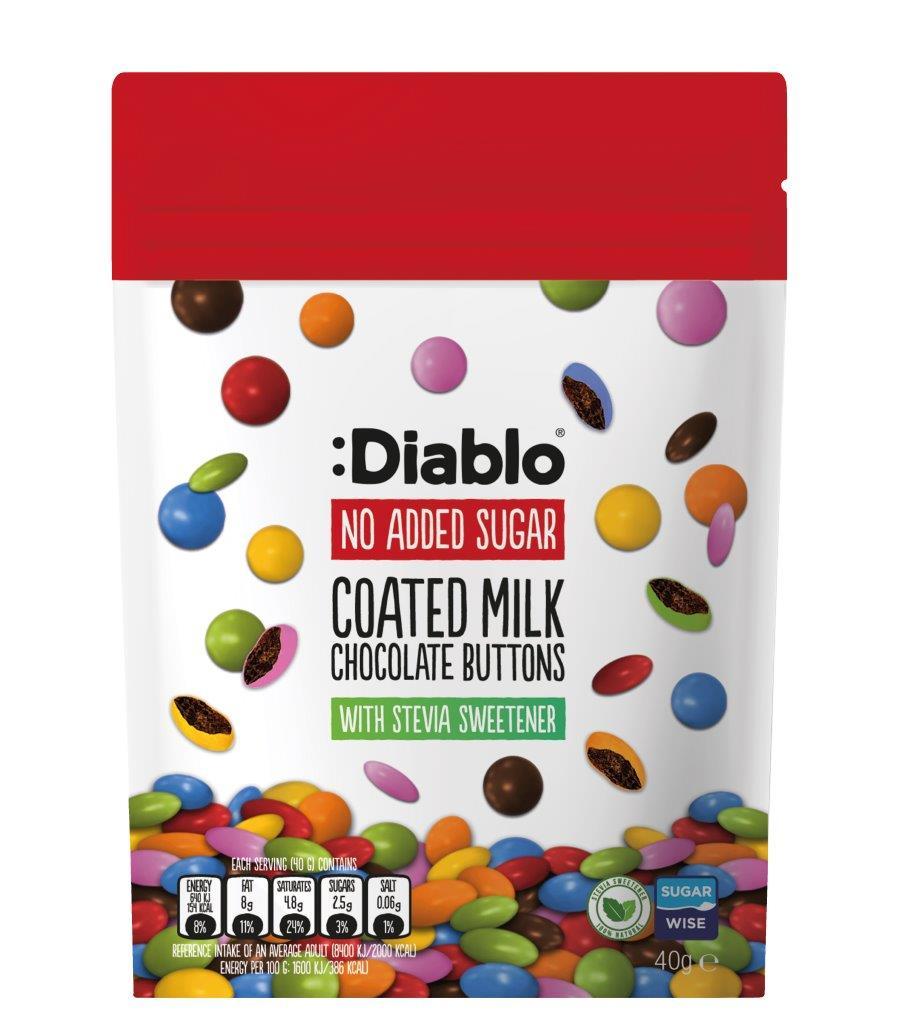 Diablo Coated Button Milk Chocolate 40Gm