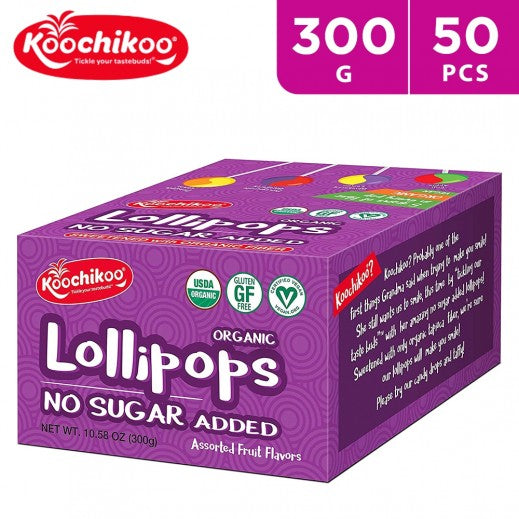 Koochikoo Assorted Lollipop Organic Candy 300Gm