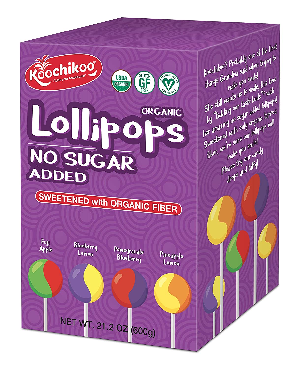 Koochikoo Assorted Lollipop Organic Candy 600Gm