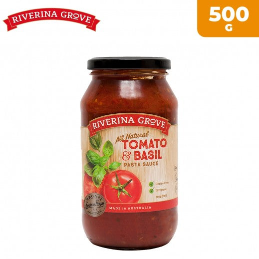 Riverina All Natural Tomato & Basil Pasta Sauce 500Gm