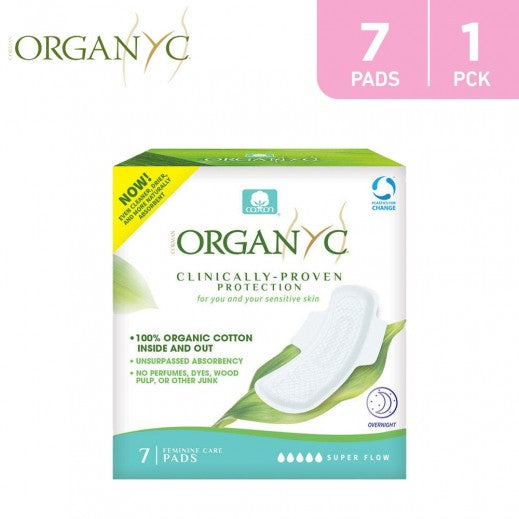 Organyc Cotton Sanitary Pads Overnight Extra 10Pcs