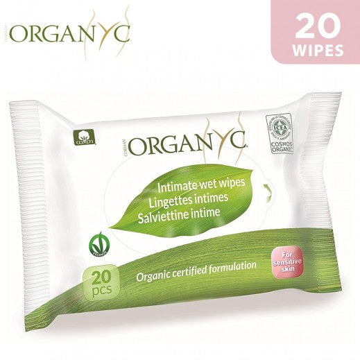 Organyc Cotton Intimate Wet Wipes 20Pcs