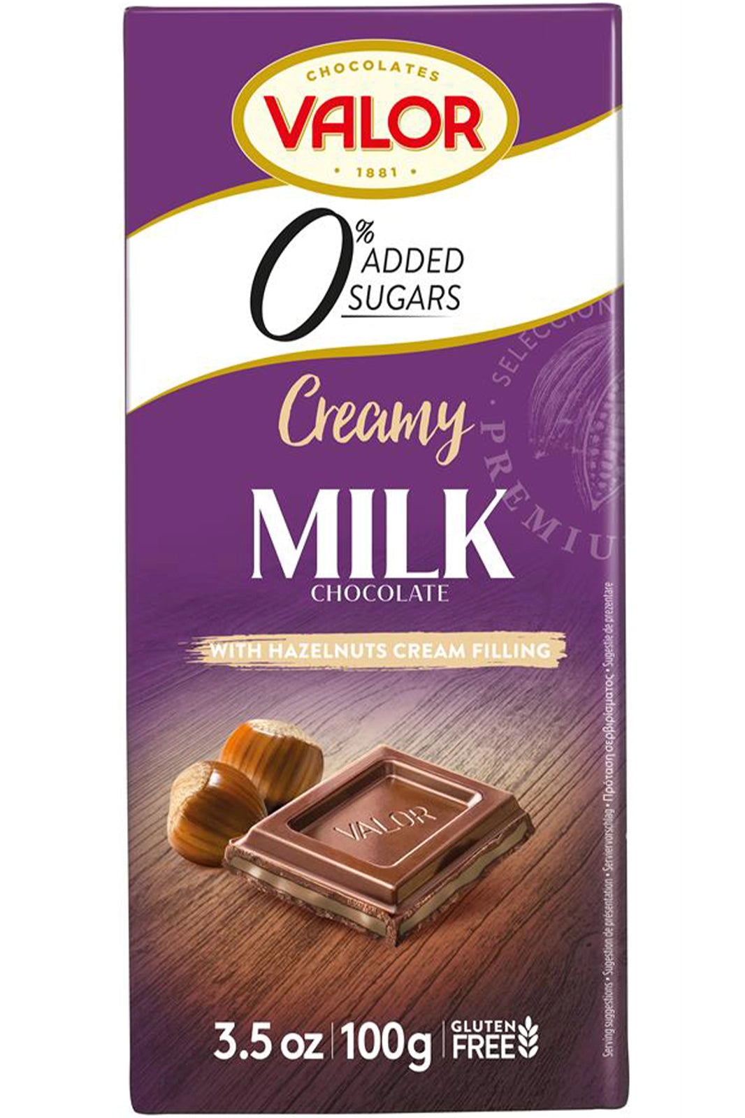 Valor With Hazelnut Cream Sugar Free Milk Chocolate 100Gm