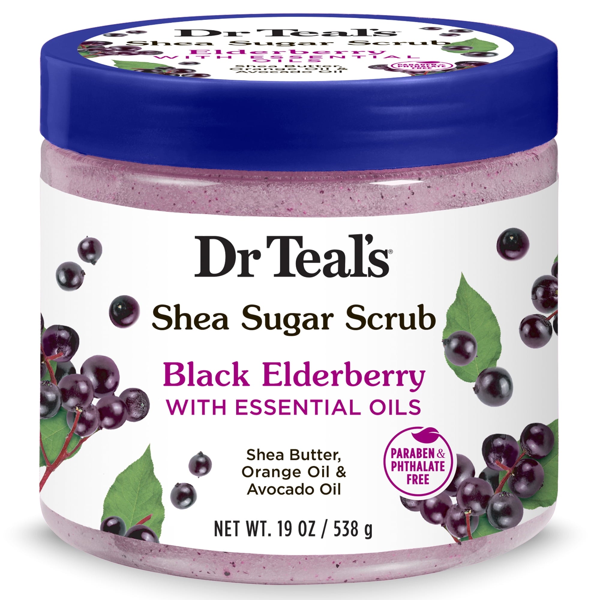 Dr Teals Black Elderberry Shea Body Scrub 19Oz