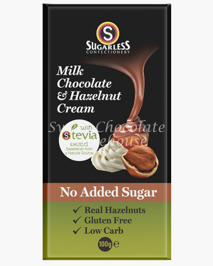 Sugarless Hazelnuts Milk Chocolate With Stevia 100Gm