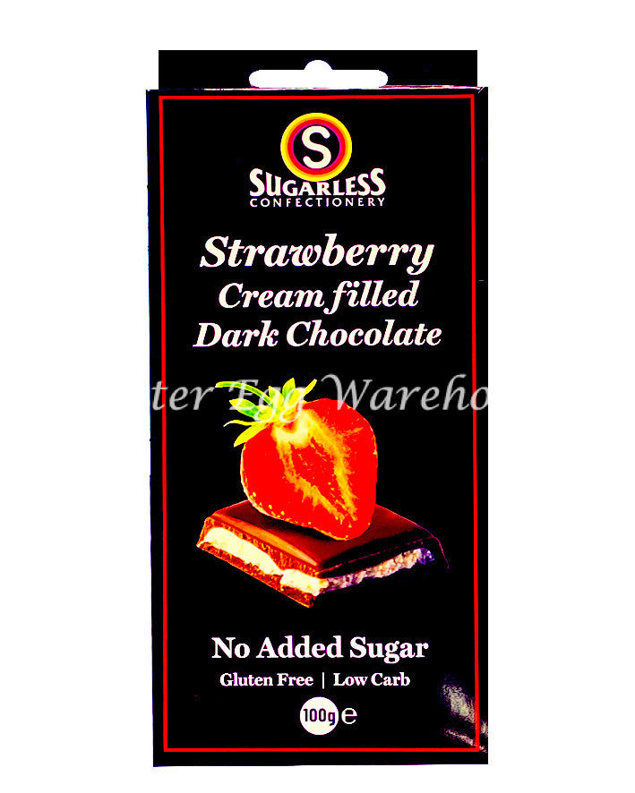 Sugarless Strawberry Cream Filled Milk Chocolate With Stevia 100Gm