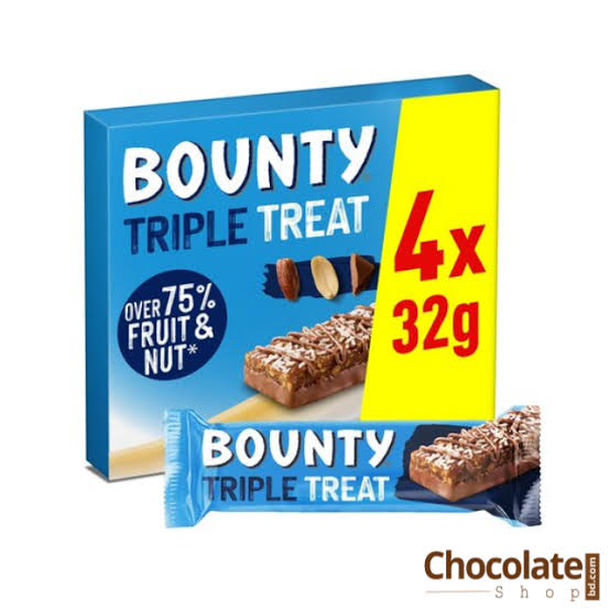 Bounty Triple Treat Fruit Nut And Chocolate 128Gm