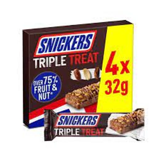 Snickers Triple Treat Fruit Nut And Chocolate 128Gm