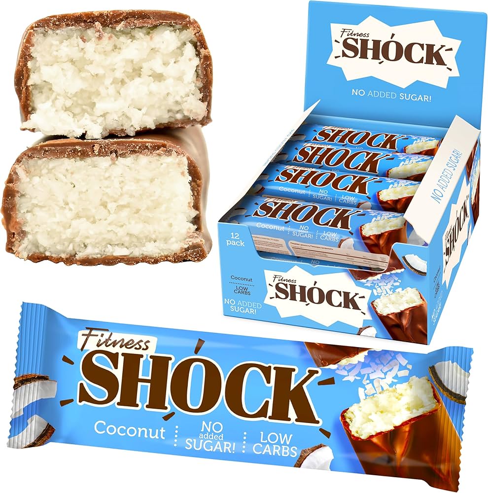 Shock No Sugar Bar Fitnes Coconut Protein Bars 50Gm