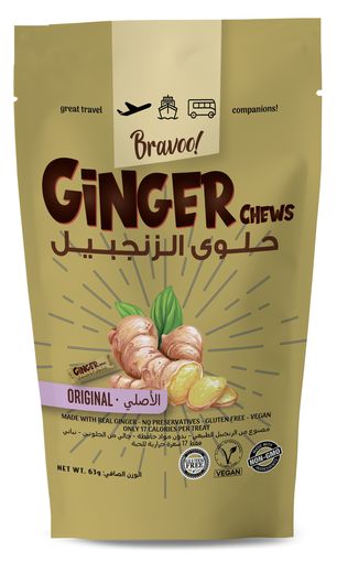 Bravoo Original Ginger Chews 63g