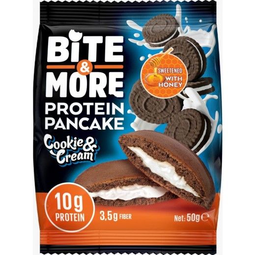 Bite And More Cookie Cream Protein Pancake With Brown Bread 50Gm