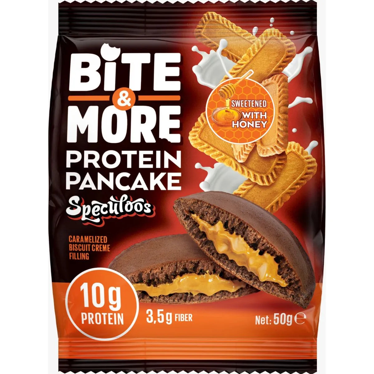 Bite And More Speculoos Caramelized Biscuit Cream Protein Pancake With Brown Bread 50Gm