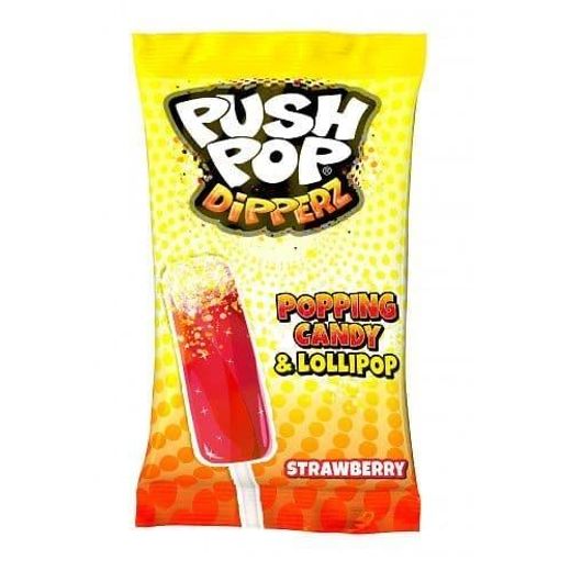 Push Pop Dipperz Strawberry Popping Candy And Lollipop 12Gm