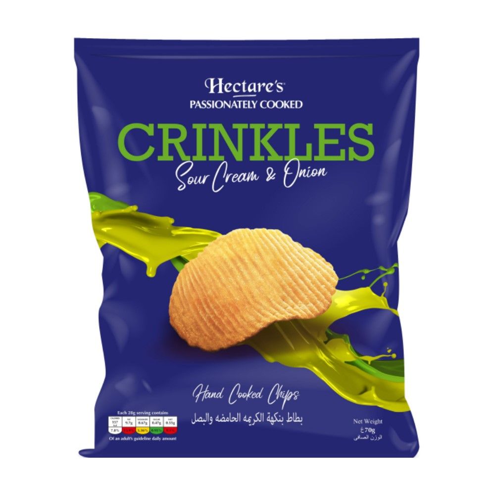 Hectares Sour Cream And Onion Crinkles 70Gm