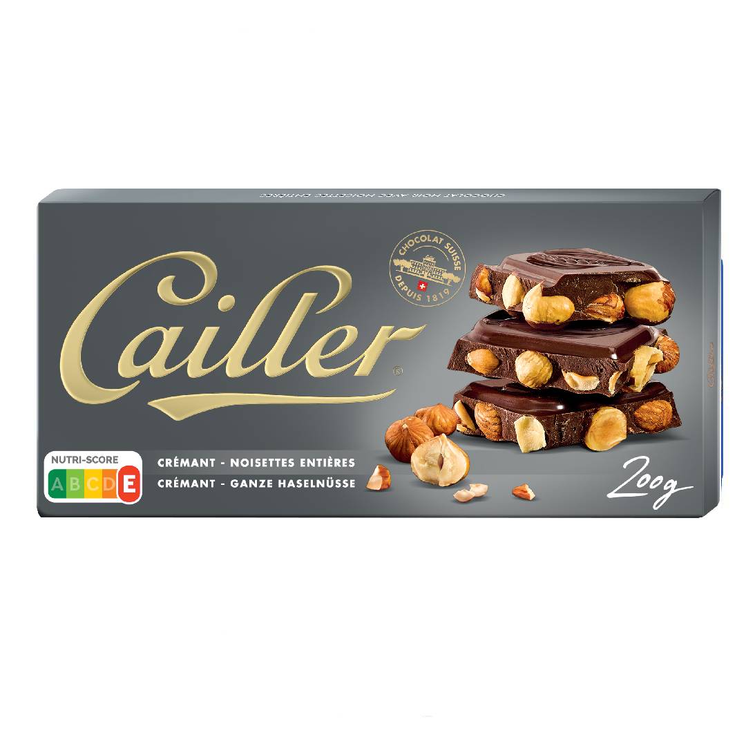 Cailler Whole Hazelnut Dark Chocolate Tab 200Gm