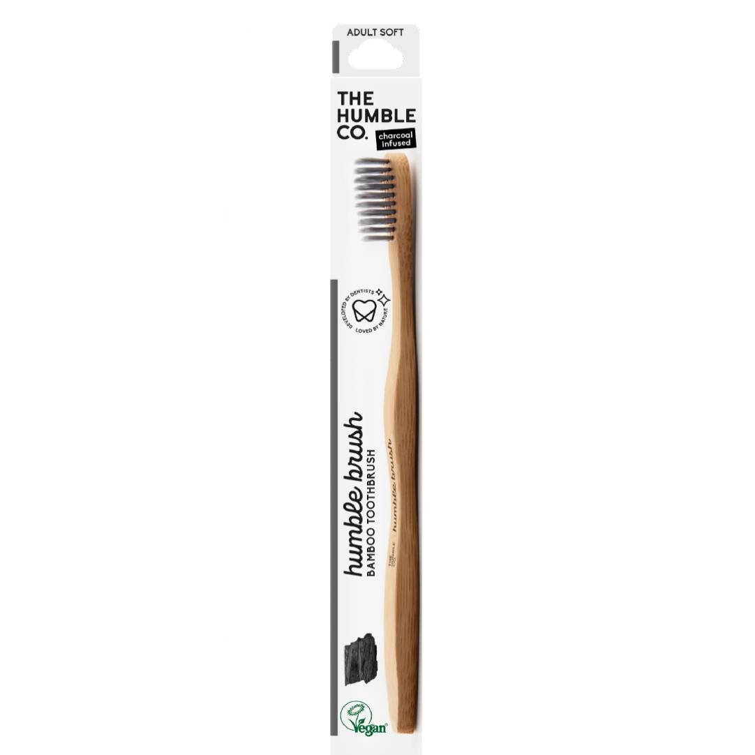 Humble Adult Soft Black 20P Bamboo Charcoal Toothbrush 1Pcs