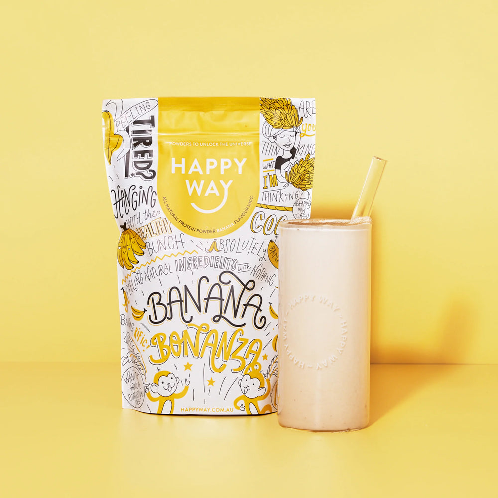 Happy Way Banana Whey Protein Powder 500Gm