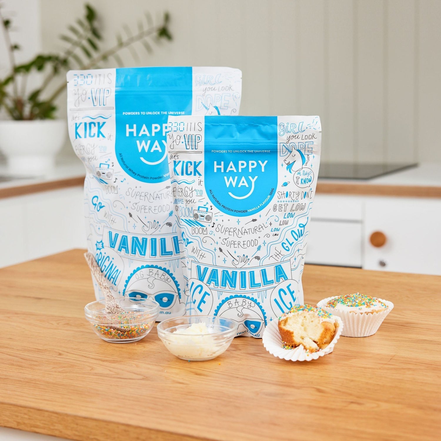 Happy Way Vanilla Whey Protein Powder 500Gm