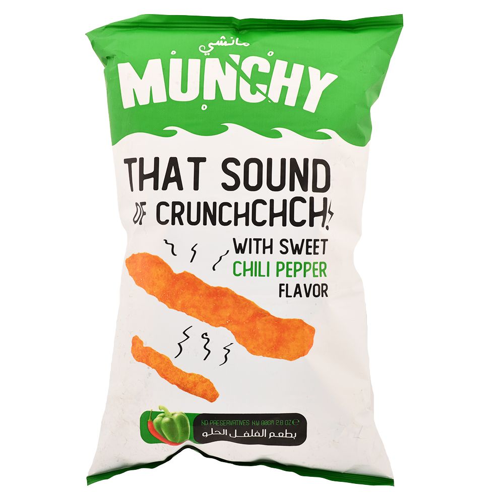Munchy Hot Chili Pepper Corn Crackers 80Gm