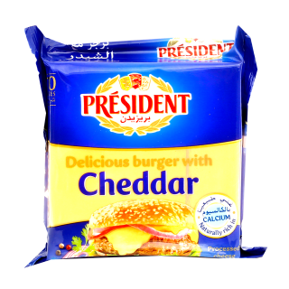 President Fat Free Cheddar Slices 200Gm