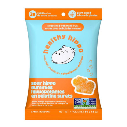 Healthy Hippo Sour Hippo Plant Based Gummies 50Gm