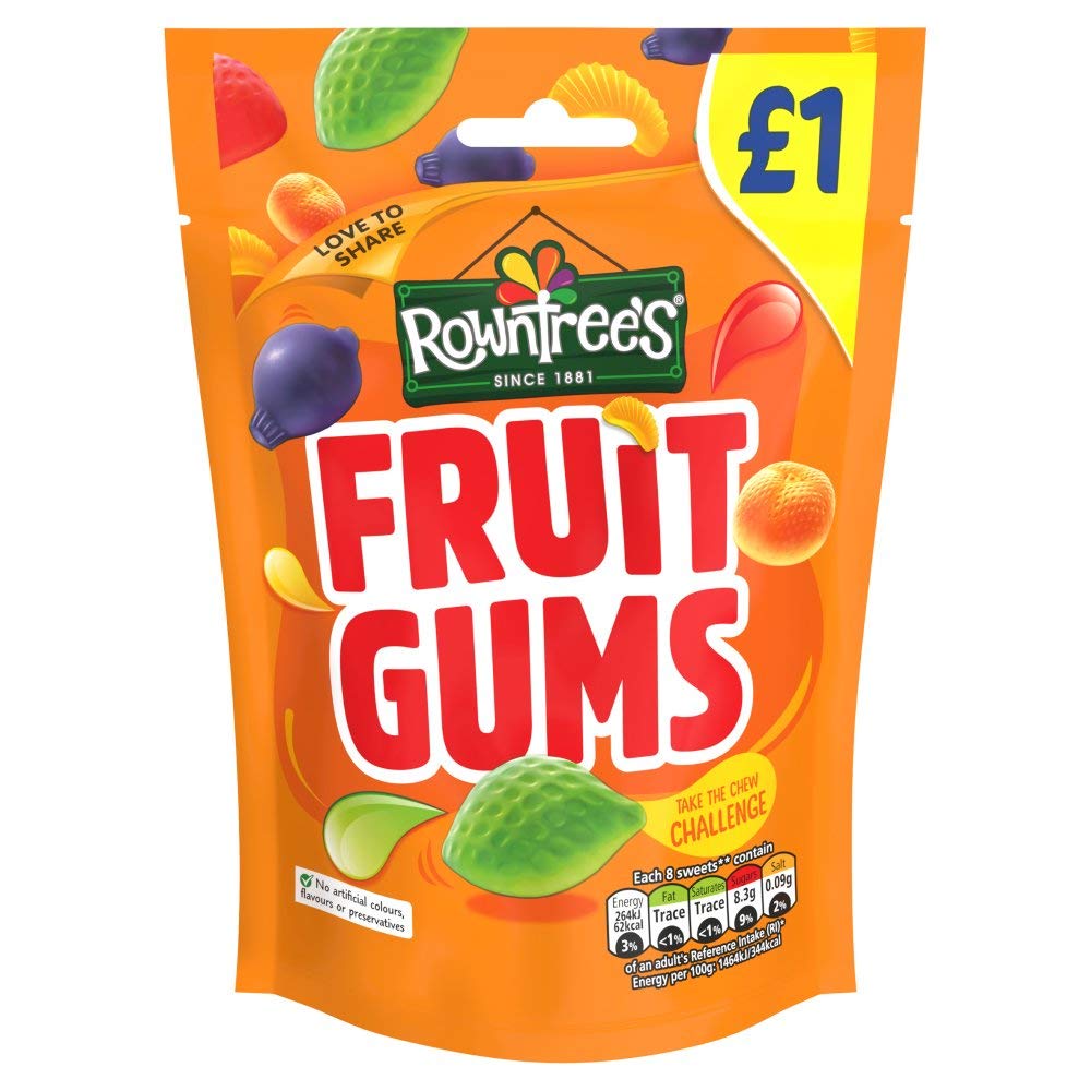 Rowntrees Pouch Fruit Gums 120Gm