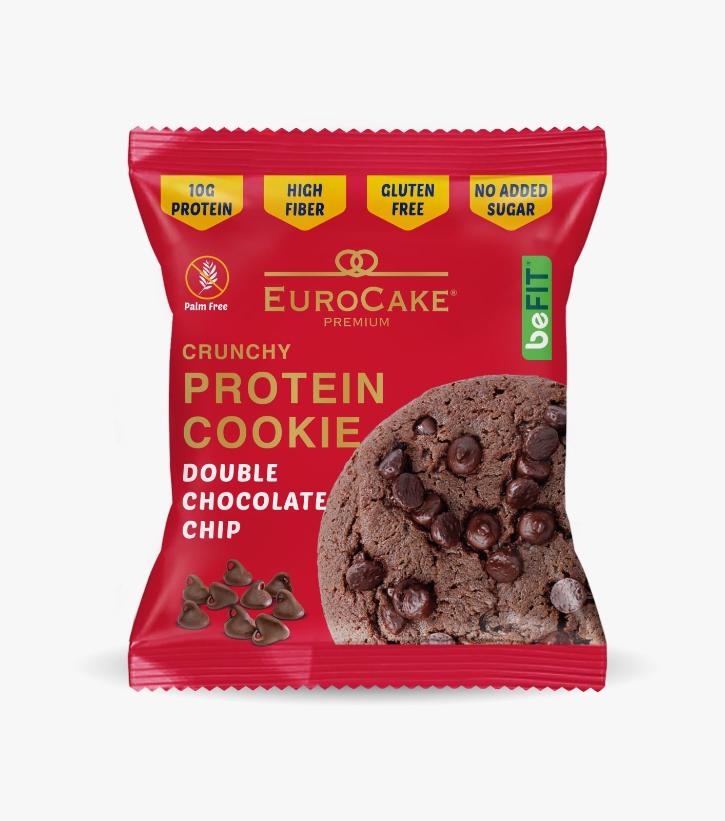 Euro Cake Choco Chip Gluten Free Premium Crunchy Protein Cookie 40Gm