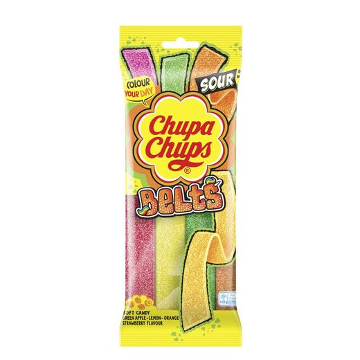 Chupa Chups Mix Flavour Sour Belts 90Gm