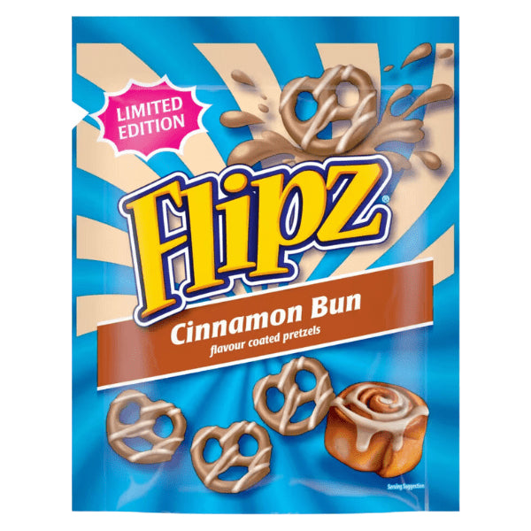 Flipz Cinnamon Bun Flavour Coated Pretzel Snacks 90Gm