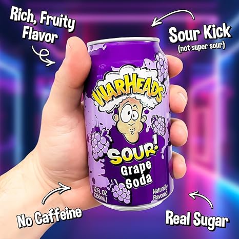 Warheads Grape Sour Soda 355Ml