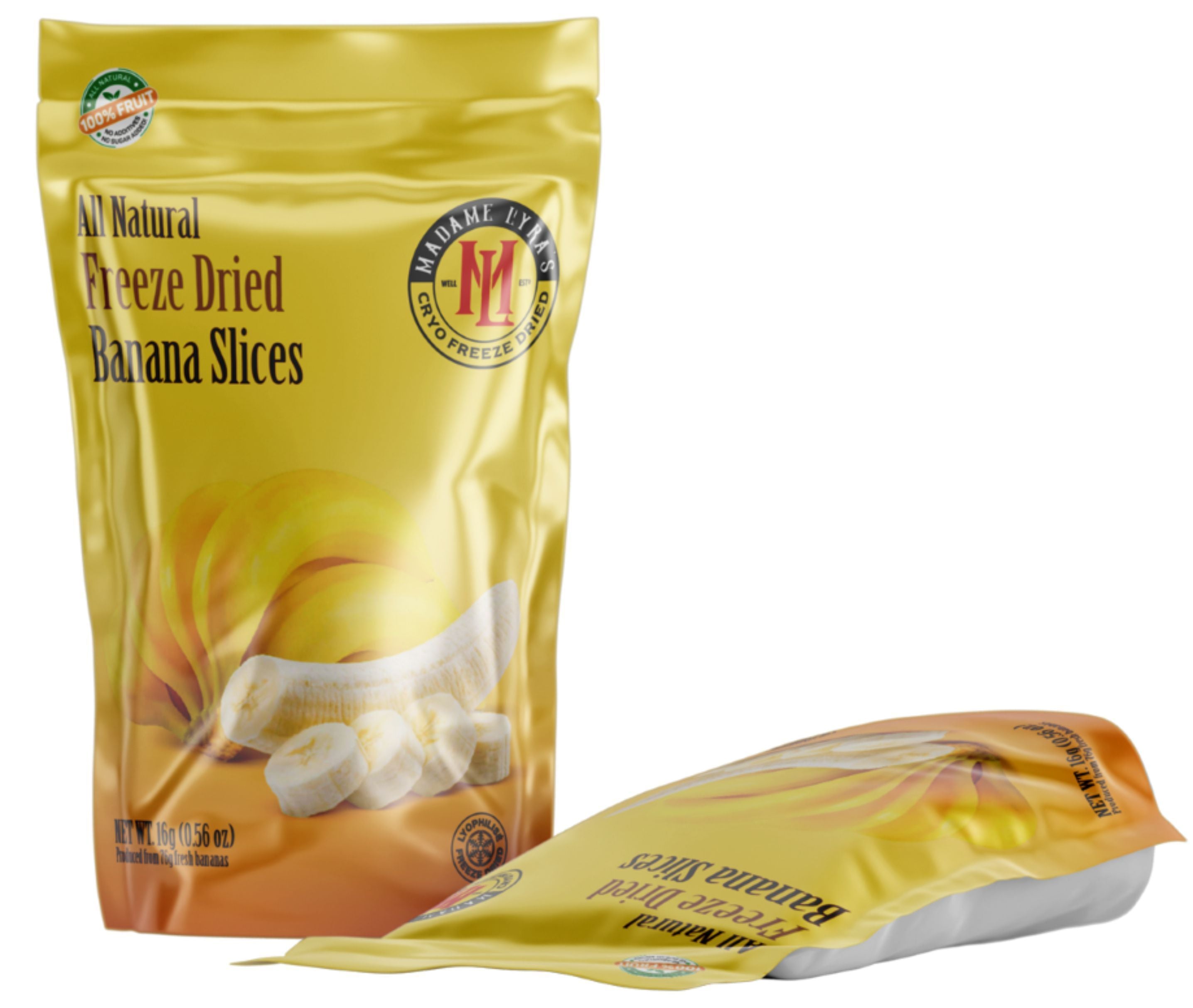 Madame Lyras Freeze Dried Fruit Banana Slices 16Gm