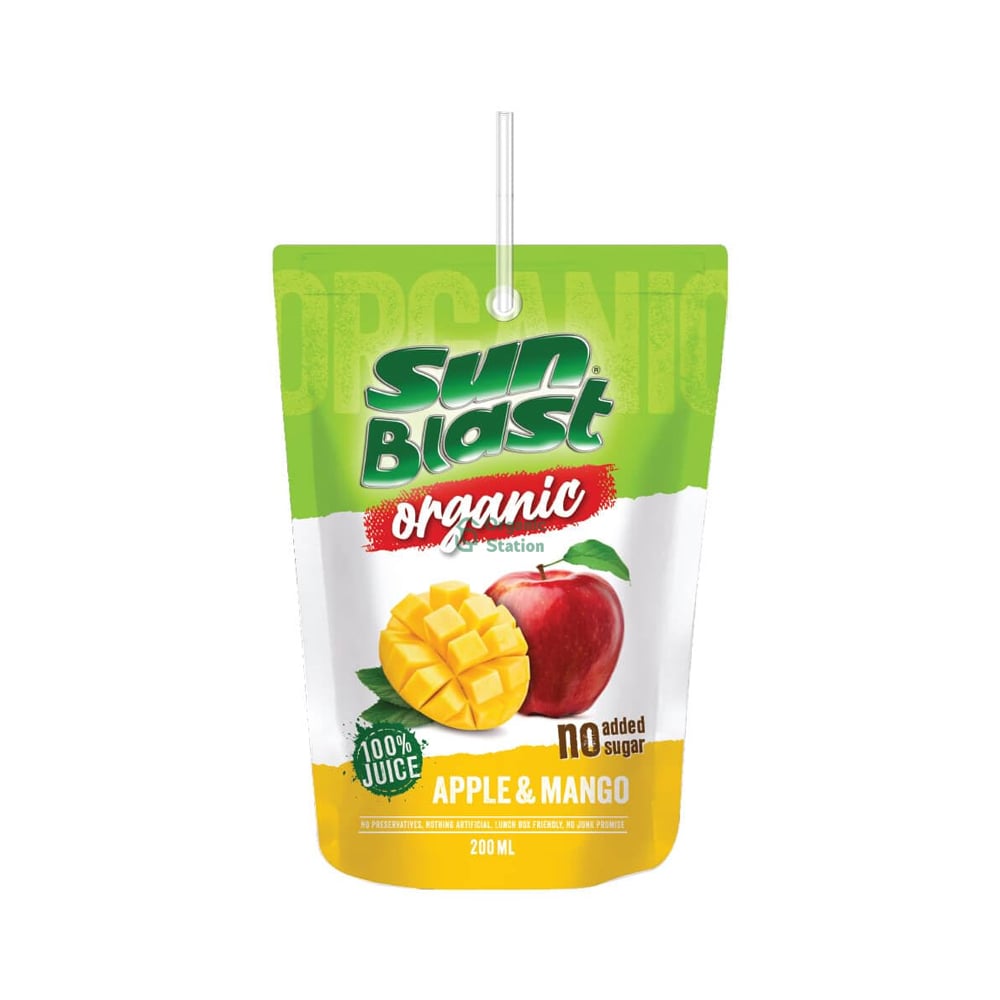 Sun Blast Apple Mango Organic 100% Juice 200Ml