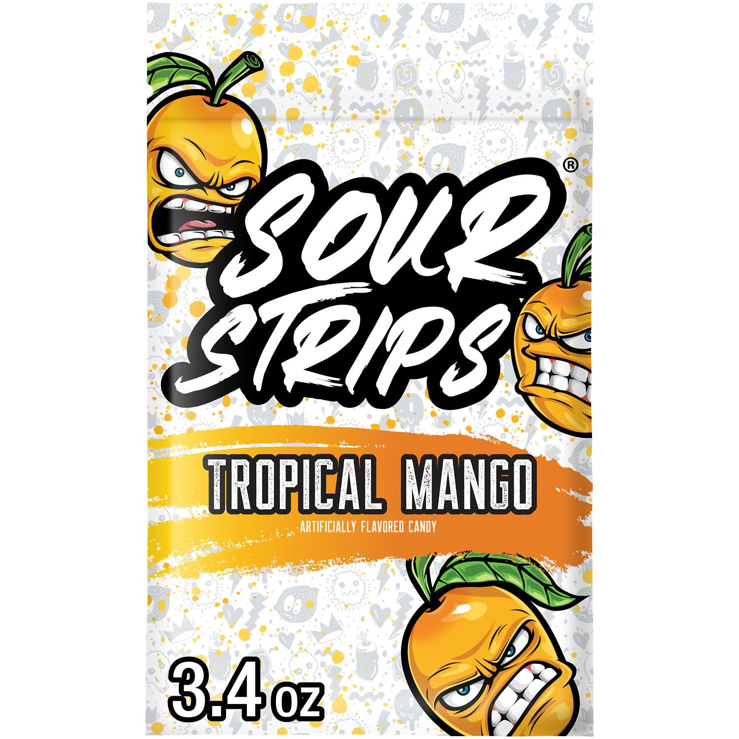 Sour Tropical Mango Strips 96Gm