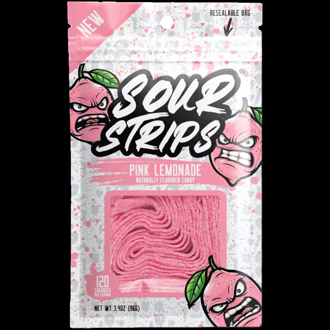 Sour Pink Lemonade Strips 96Gm