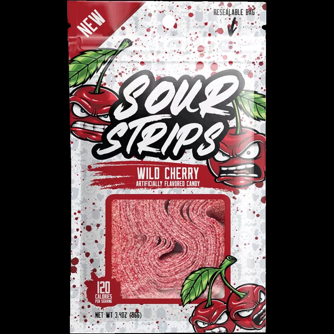 Sour Wild Cherry Strips 96Gm