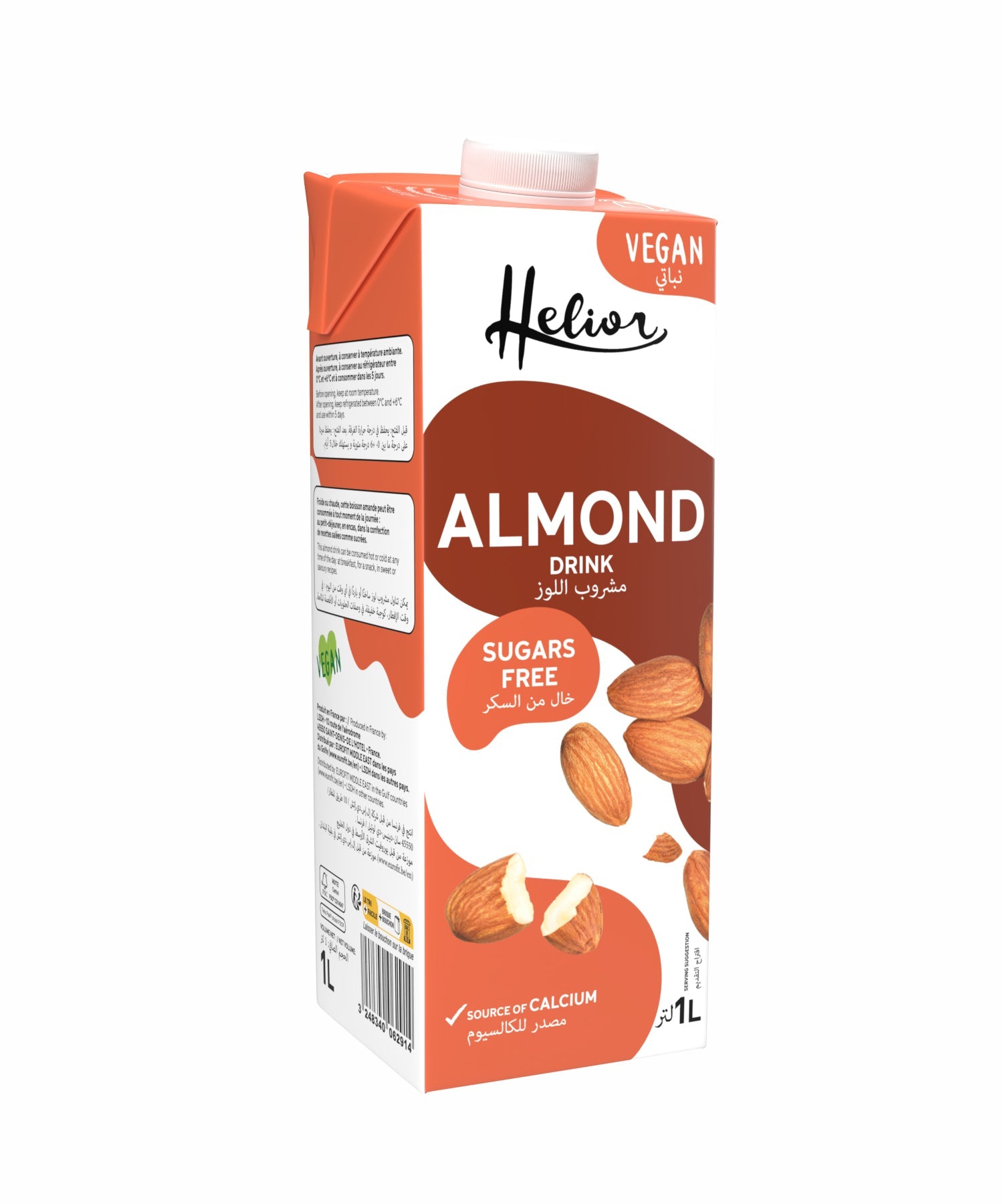 France Helior Without Sugar Almond Drink 1Ltr