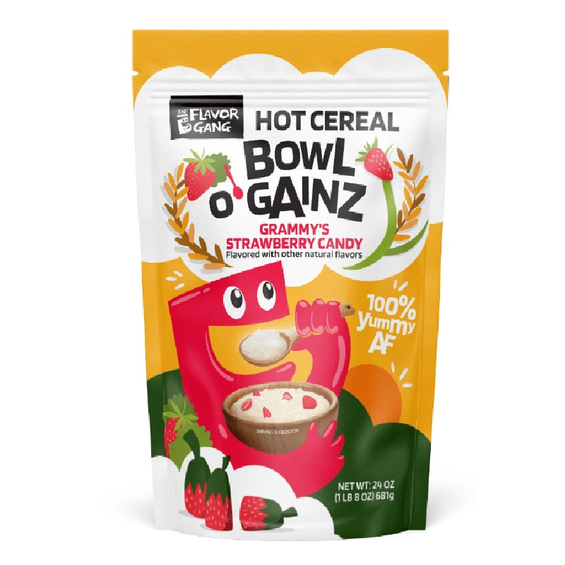 The Flavor Gang Strawberry Candy Hot Cereal Bowl O Gainz 681Gm