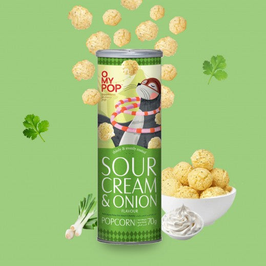 O My Pop Sour Cream And Onion Popcorn 70Gm