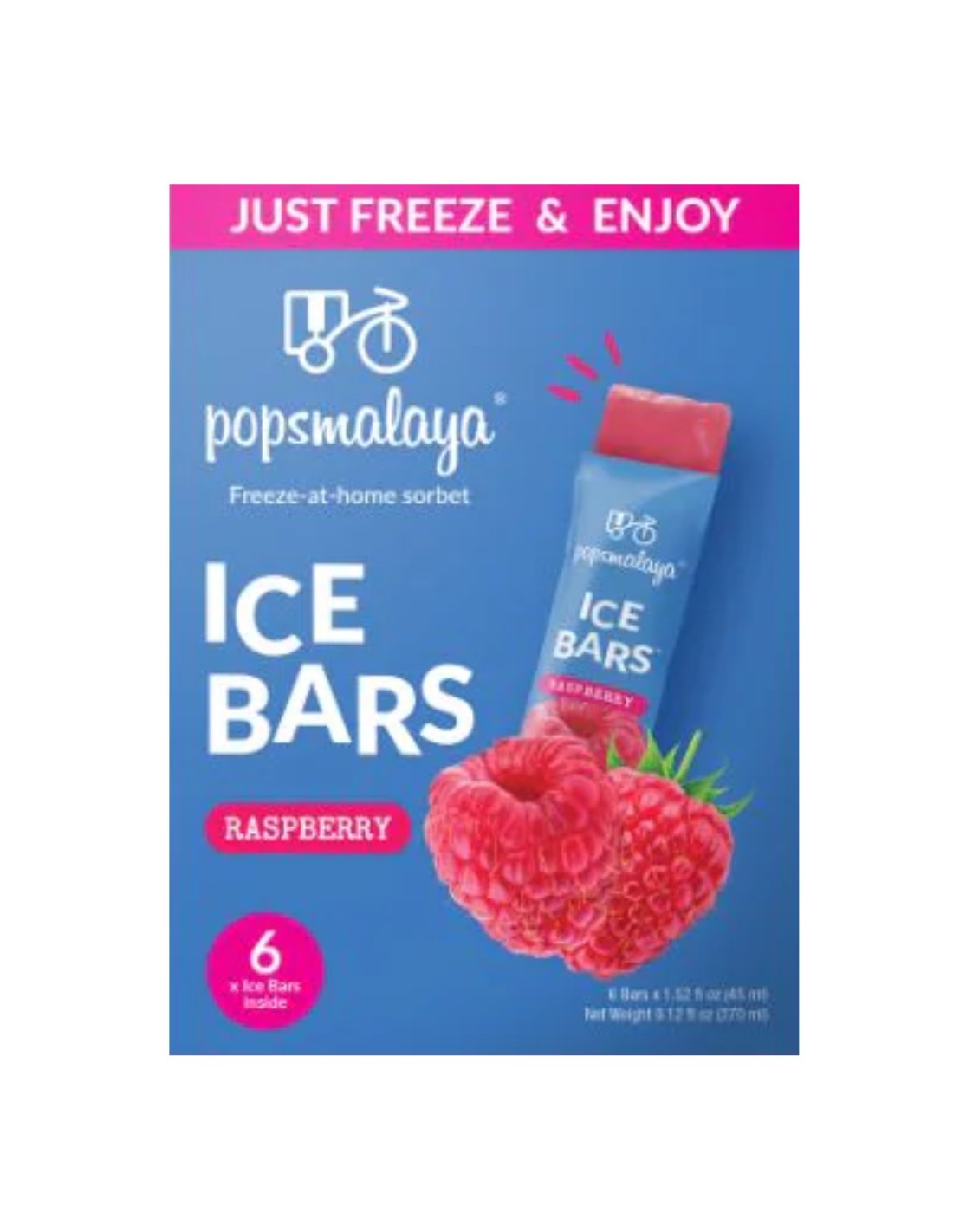 Popsmalaya Raspberry Ice Bars 270Gm
