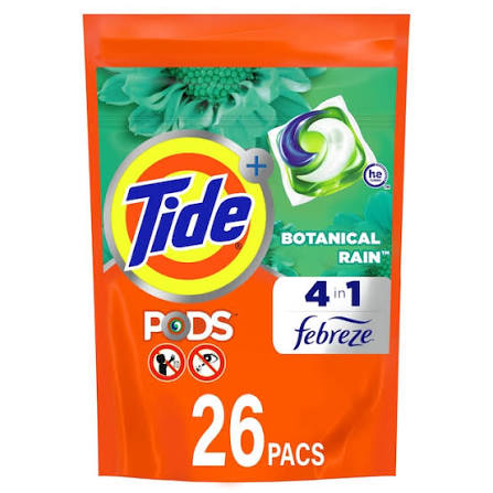 Tide Febreze Botanical Rain Pods 26Ct
