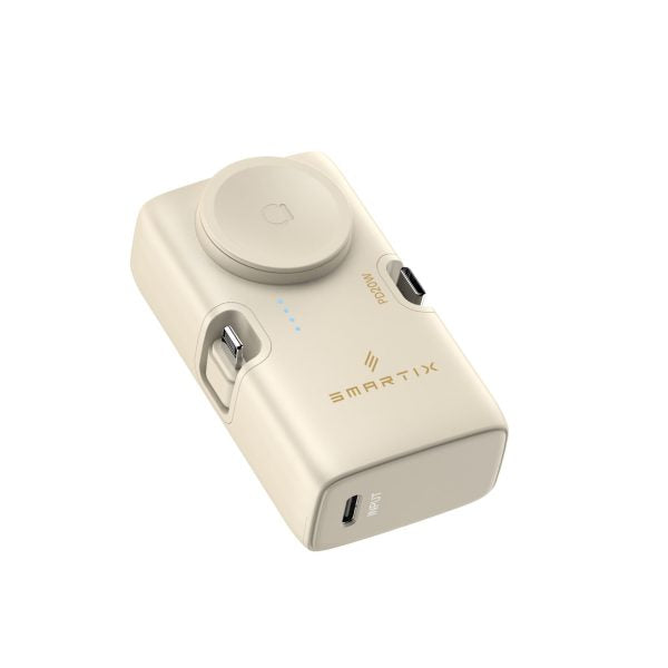 Smartix Premium Khakee Power Bank 5000Mah With Apple Watch Charger 1Pcs