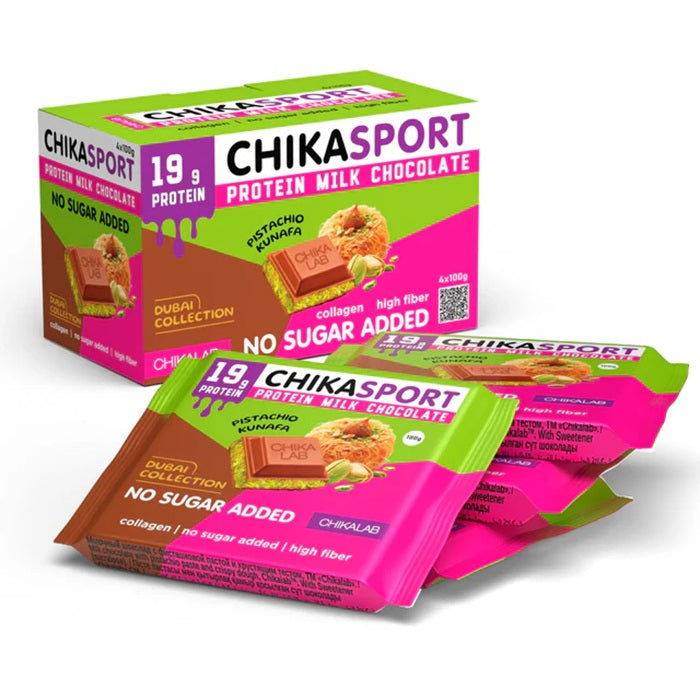 Chikasport Pistachio Kunafa Protein Milk Chocolate 100Gm