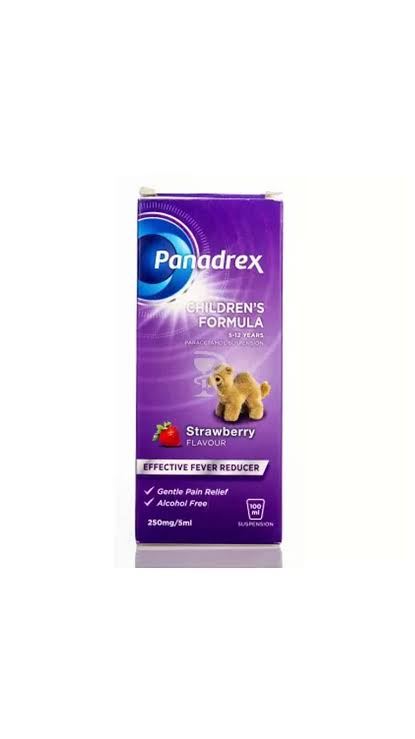 Panadrex Strawberry Effective Fever Reducer 100Ml. Childrens Formula 5-12Y