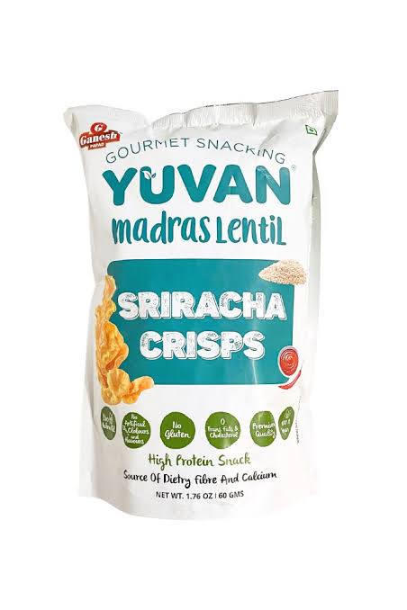 Ganesh Papad Madras Lentil Sriracha Crisps 60Gm