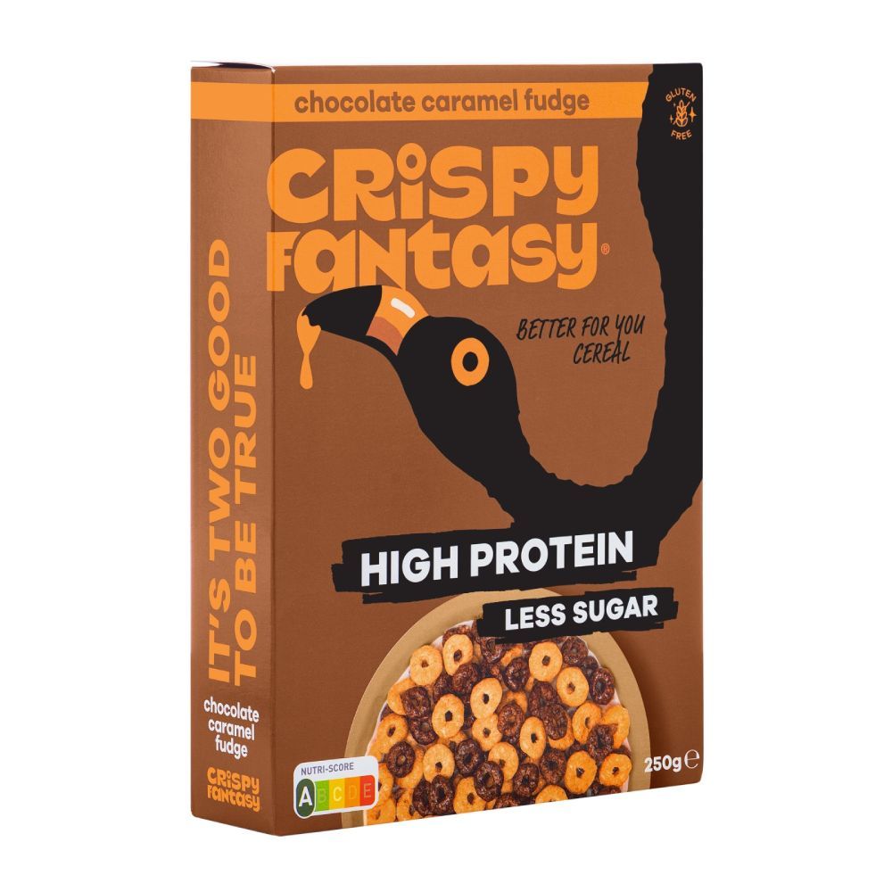 Crispy Fantasy Chocolate Caramel Fudge High Protein Cereal 250Gm