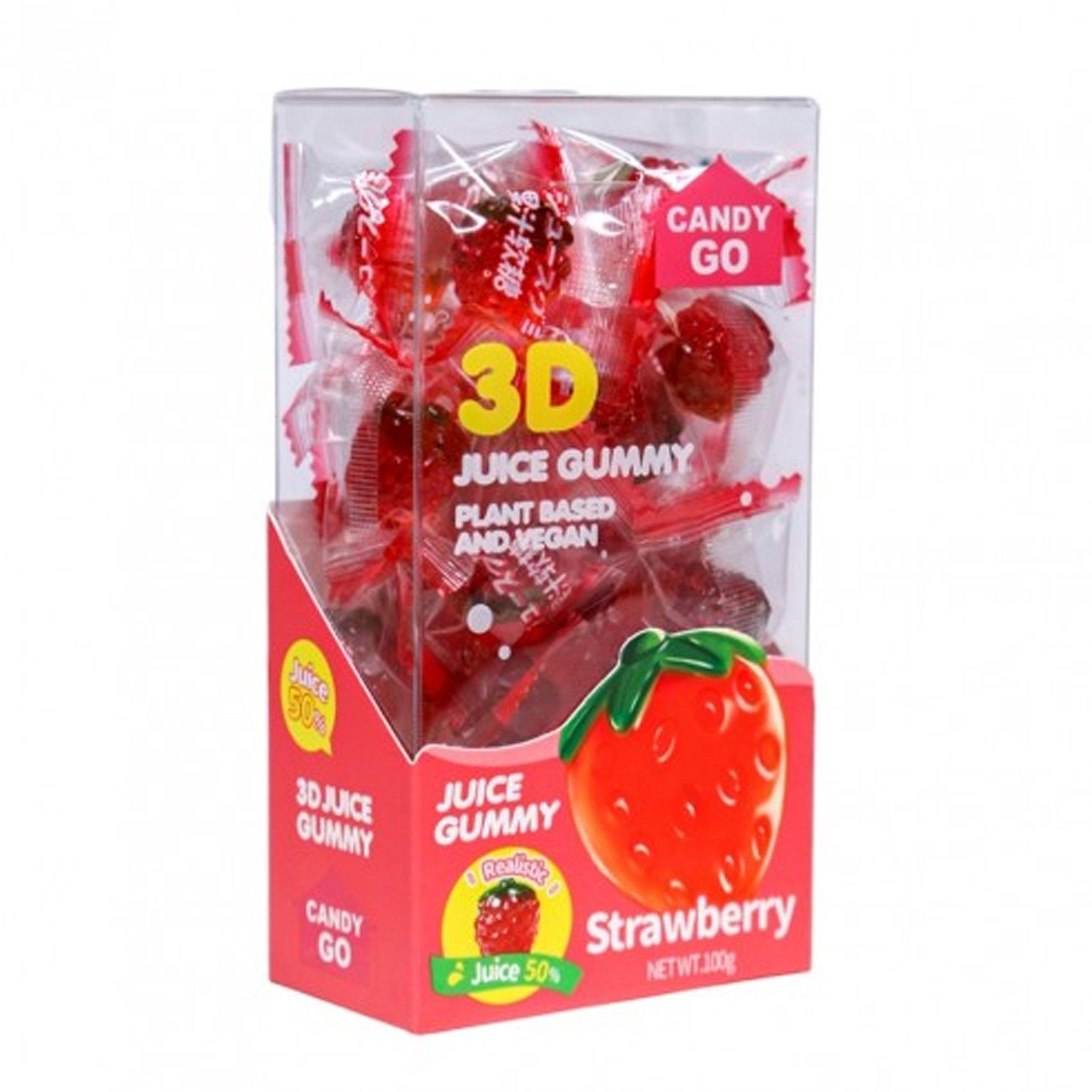 Candy Go Strawberry Plant Based 3D Juice Gummy 100Gm
