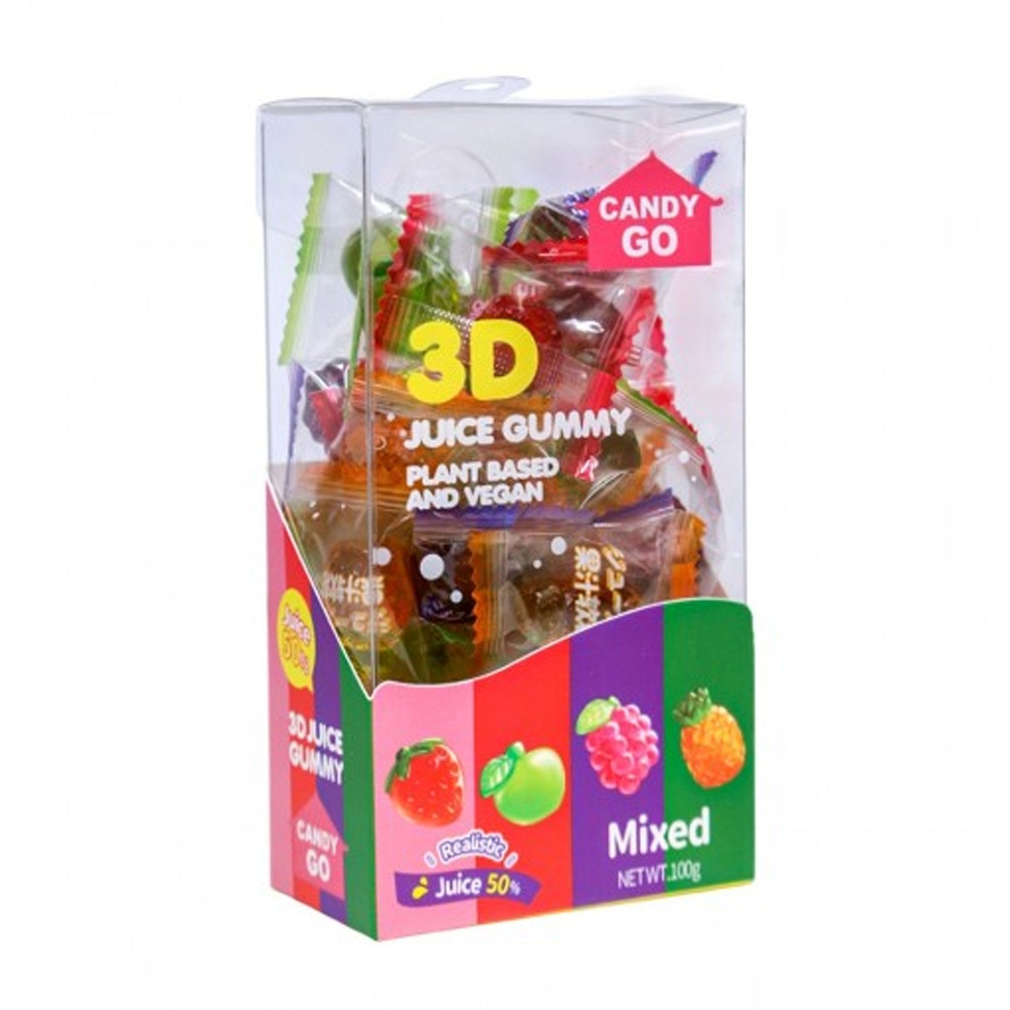 Candy Go Mixed Fruits Plant Based 3D Juice Gummy 100Gm