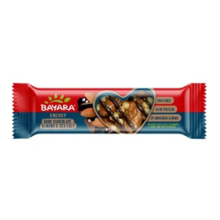 Bayara Dark Chocolate,Almond & Sea Salt Energy Bar 40Gm