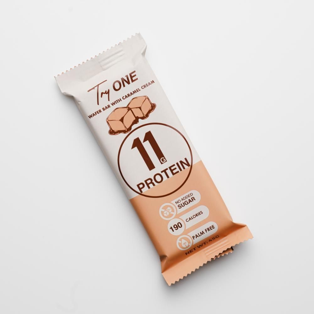 Try One Caramel Cream Protein Wafer Bar 45Gm